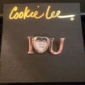 Cookie Lee Silver "I love You" Pin